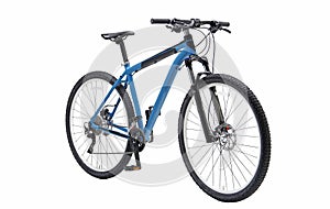 Isolated Mountain Bike In Blue Color