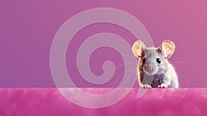 Isolated Mouse On Pink Background: Playful Character Design