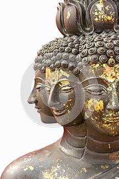 Isolated multi-faces buddha