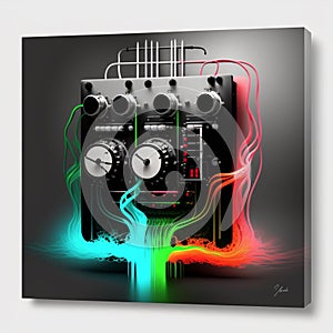 Isolated music reproductor with abstract power photo