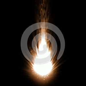 isolated muzzle flash on black background