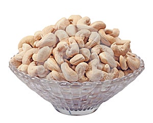 Isolated Natural Cashew Nuts In Bowl