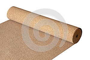 Isolated natural cork roll
