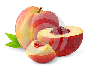 Isolated nectarine peaches