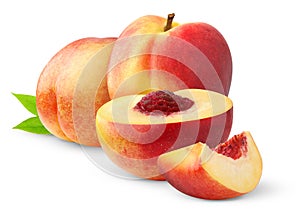 Isolated nectarine peaches