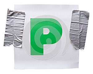 Isolated New Driver P-Plate