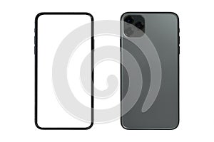 Isolated new mobilephone with blank screen