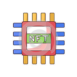 Isolated NFT icon Digital transaction concept Vecto