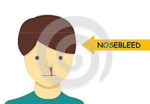 Isolated Nosebleed on man in Vector cartoon design