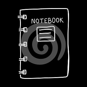 Isolated notebook in doodle style.
