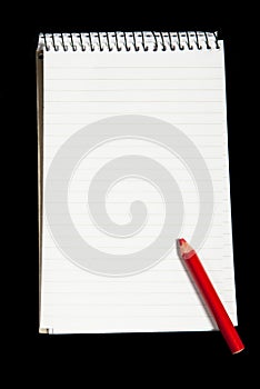 Isolated notepad with clipping path