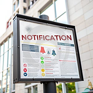 Notification on white background