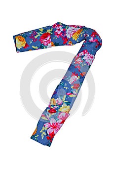 The isolated numbers from 1 to 10 made of fabric with floral print