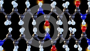 Isolated Nylon molecule 3d rendering