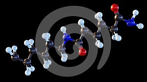 Isolated Nylon molecule 3d rendering