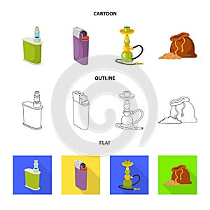 Isolated object of accessories and harm icon. Set of accessories and euphoria stock vector illustration.