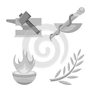 Isolated object of ancient and culture sign. Set of ancient and antique vector icon for stock.