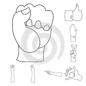 Isolated object of animated and thumb sign. Collection of animated and gesture stock vector illustration.
