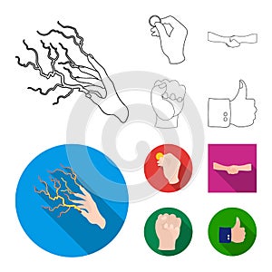 Isolated object of animated and thumb sign. Collection of animated and gesture stock vector illustration.