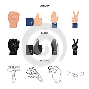 Isolated object of animated and thumb sign. Collection of animated and gesture stock vector illustration.