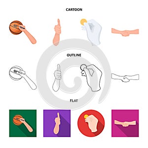 Isolated object of animated and thumb sign. Collection of animated and gesture stock vector illustration.