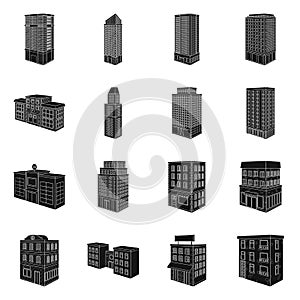 Isolated object of architecture and estate logo. Set of architecture and build stock vector illustration.