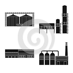 Isolated object of architecture and technology logo. Collection of architecture and building stock vector illustration.