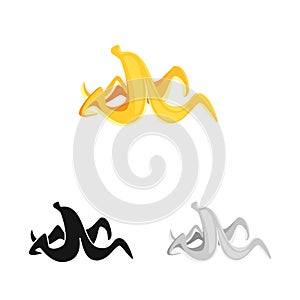 Vector illustration of banana and peel symbol. Collection of banana and fruit vector icon for stock.
