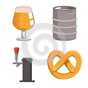 Isolated object of beer and bar symbol. Collection of beer and pub vector icon for stock.