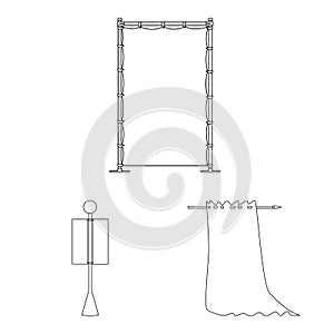 Isolated object of blank and canvas sign. Collection of blank and textile stock vector illustration.