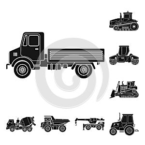 Isolated object of build and construction logo. Collection of build and machinery stock vector illustration.