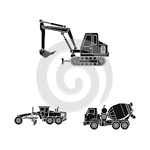 Isolated object of build and construction sign. Collection of build and machinery stock vector illustration.