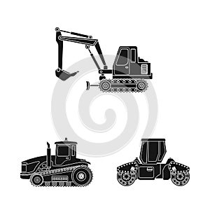 Isolated object of build and construction symbol. Set of build and machinery vector icon for stock.