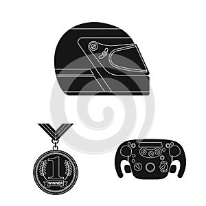 Isolated object of car and rally icon. Collection of car and race stock symbol for web.