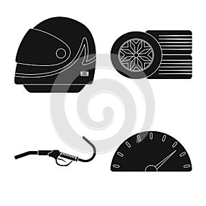 Isolated object of car and rally logo. Collection of car and race stock symbol for web.