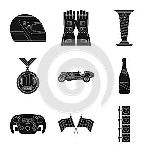 Isolated object of car and rally logo. Collection of car and race stock vector illustration.