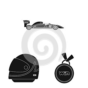 Isolated object of car and rally sign. Set of car and race stock vector illustration.
