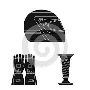 Isolated object of car and rally sign. Set of car and race stock vector illustration.