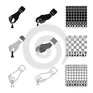 Isolated object of checkmate and thin symbol. Collection of checkmate and target vector icon for stock.