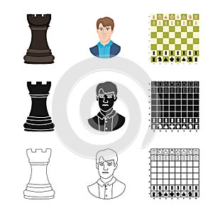 Isolated object of checkmate and thin symbol. Collection of checkmate and target vector icon for stock.