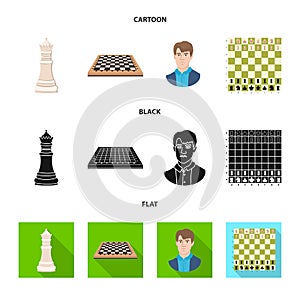 Vector illustration of checkmate and thin icon. Collection of checkmate and target stock vector illustration.