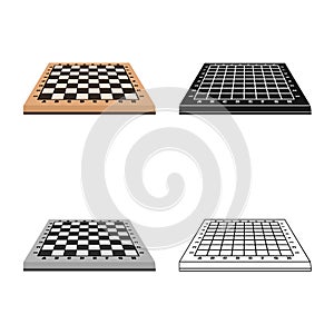 Isolated object of chessboard and board sign. Collection of chessboard and empty vector icon for stock.