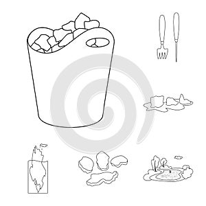 Isolated object of clean  and wet  symbol. Collection of clean  and purity stock vector illustration.