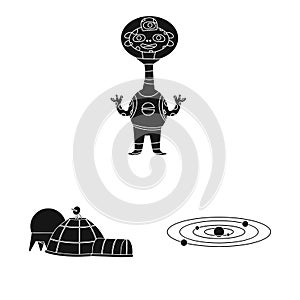 Isolated object of colonization and sky logo. Set of colonization and galaxy vector icon for stock.