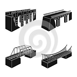 Isolated object of construct and side icon. Set of construct and architecture stock symbol for web.