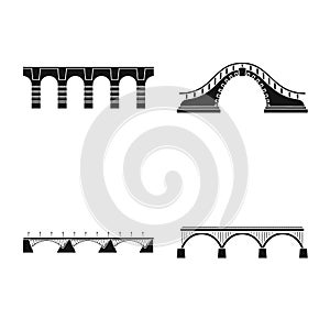 Isolated object of construct and side sign. Collection of construct and bridge vector icon for stock.