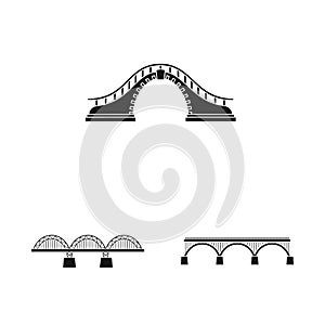 Isolated object of construct and side sign. Collection of construct and bridge vector icon for stock.