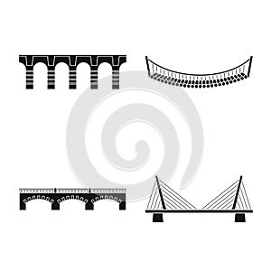 Isolated object of construct and side sign. Set of construct and bridge vector icon for stock.