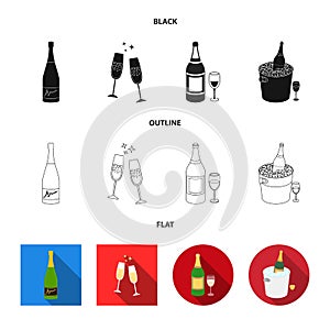 Isolated object of cork and new symbol. Collection of cork and wine stock vector illustration.