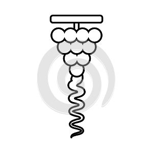 Vector illustration of corkscrew-spin and wine symbol. Web element of corkscrew-spin and screw stock vector illustration photo